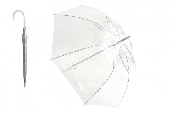 E-shop Deštník průhledný bílý
