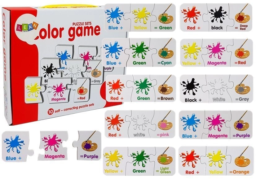 E-shop LEAN TOYS Logické a vzdelávacie anglické farby Puzzle