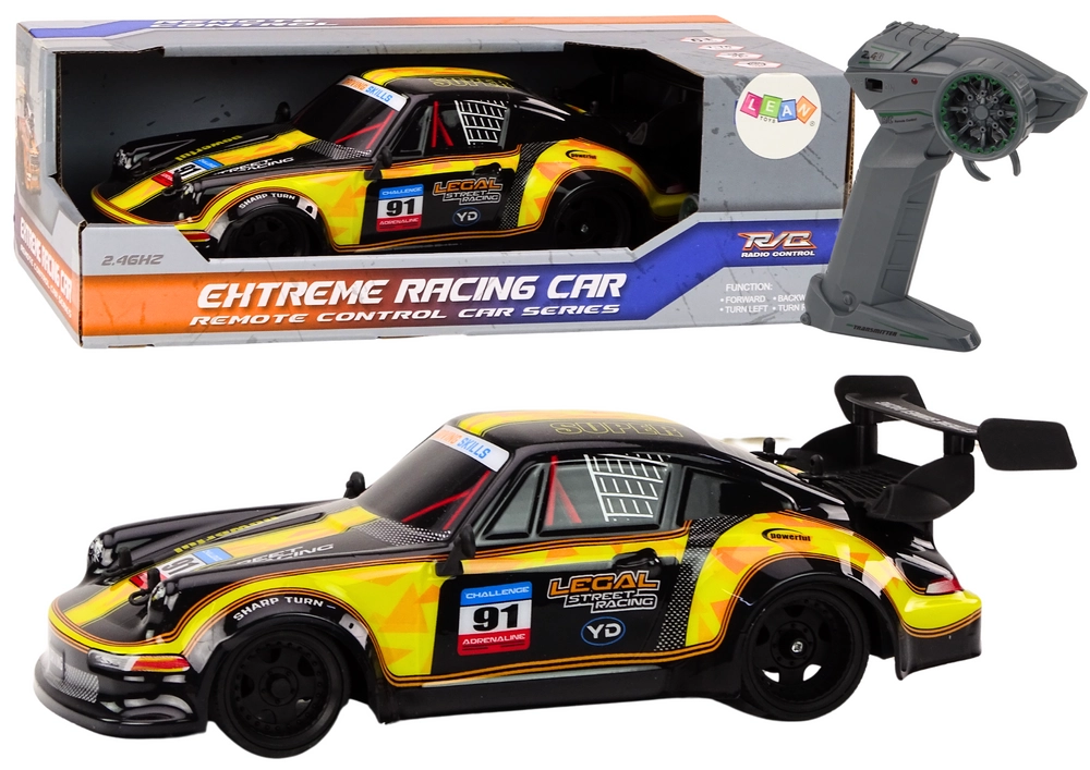 E-shop Lean Toyss Auto na dálkové ovládání RC s gumovými kolečky Drift žluté 1:16
