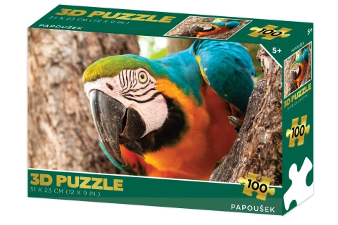 3D puzzle papagáj, 100 dielikov
