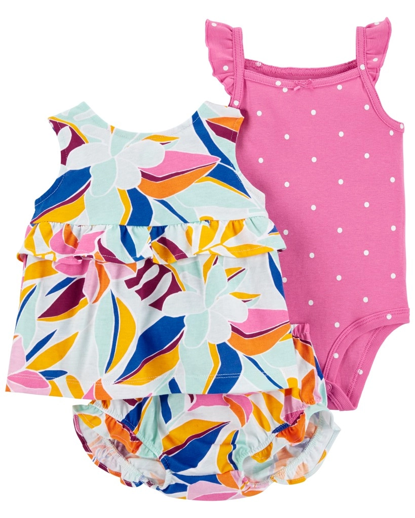 E-shop Carter's Set 3dielny body na ramienka tielko nohavičky Blue Floral dievča