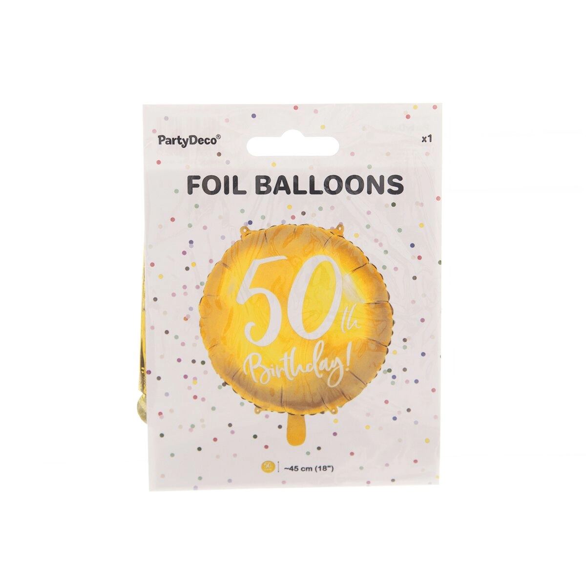 E-shop PartyDeco Fóliový balón 50 th birthday zlatý 45 cm
