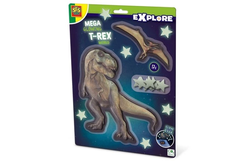 SES Creative Explore mega svietiace v tme dekorácie T‑Rex