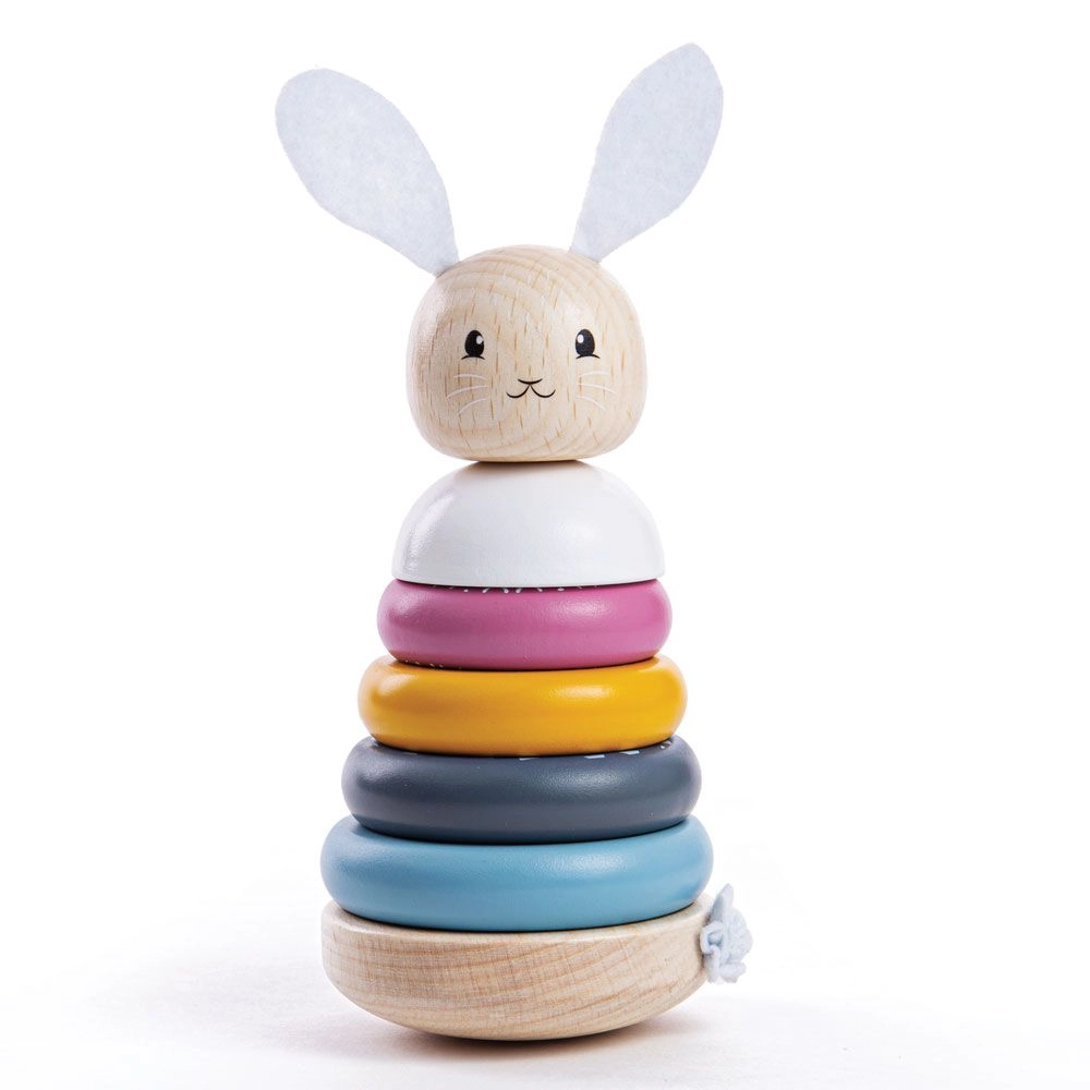 E-shop Bigjigs Baby motorická nasazovací věž králíček