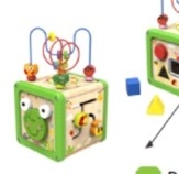 E-shop Babu drevená labyrintová kocka žaba 5v1