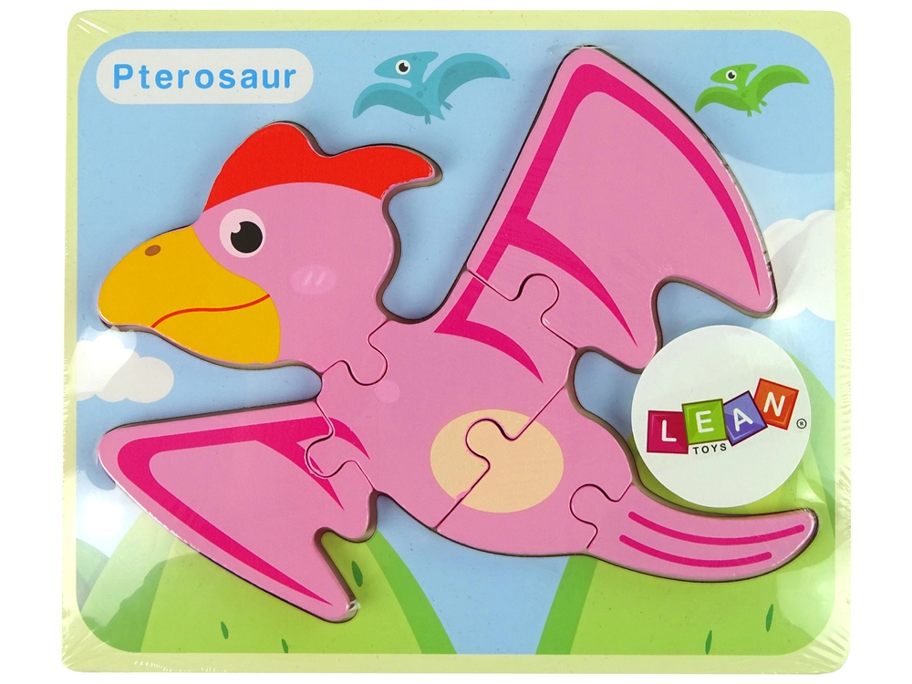 E-shop Lean Toys puzzle Pterodaktyl Pliosaus ružová modrá