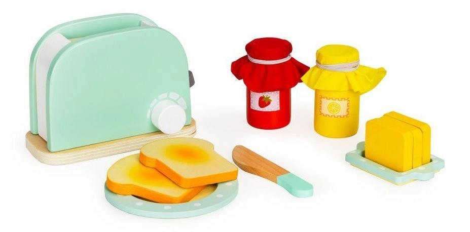 E-shop Ecotoys dřevěný toustovač s příslušenstvím