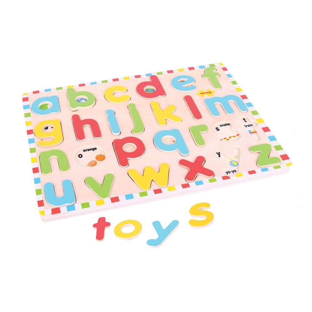 E-shop Bigjigs vkládací puzzle Anglická abeceda s obrázky
