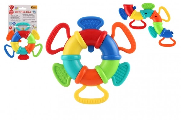E-shop Teddies Hrkálka/Hryzátko/Flexi krúžok plast/silikón 15cm na karte