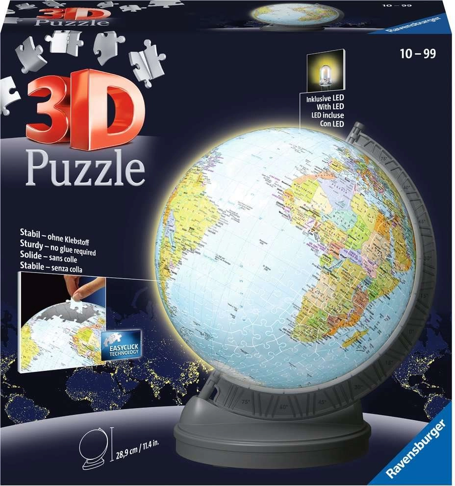 Ravensburger 3D Puzzleball Svietiaci glóbus 540 ks