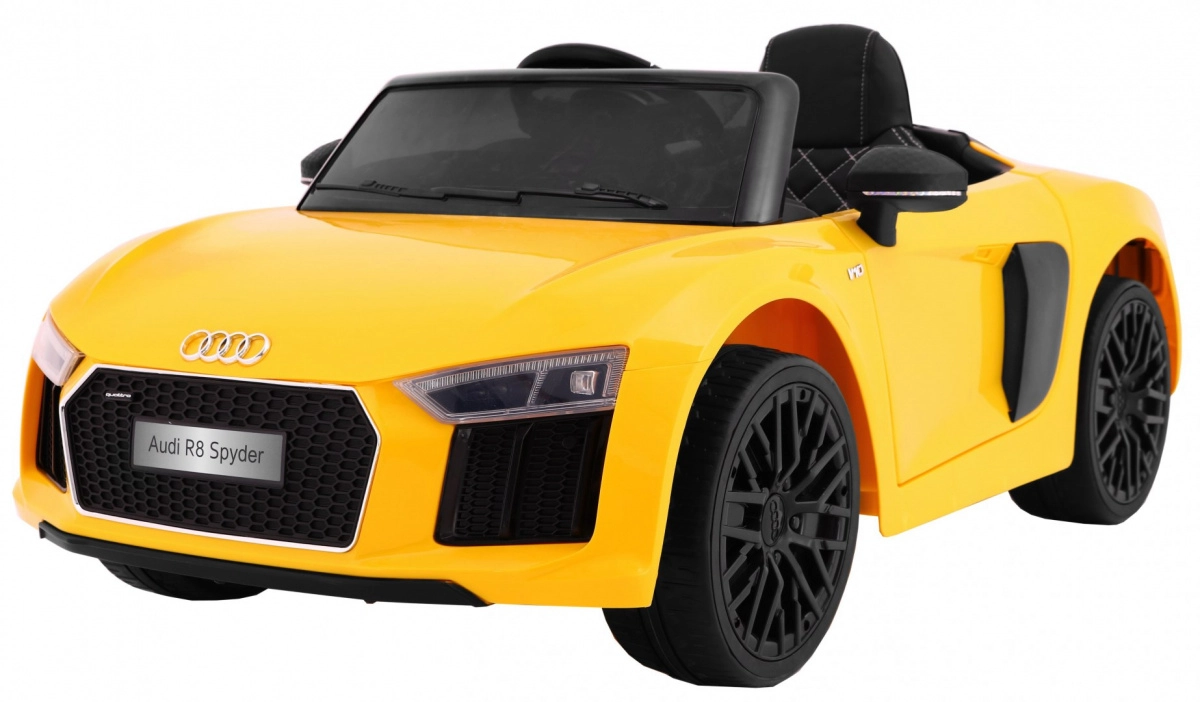 E-shop Interaktívne detské auto Audi R8 Spyder žlté s diaľkovým ovládaním a LED svetlami