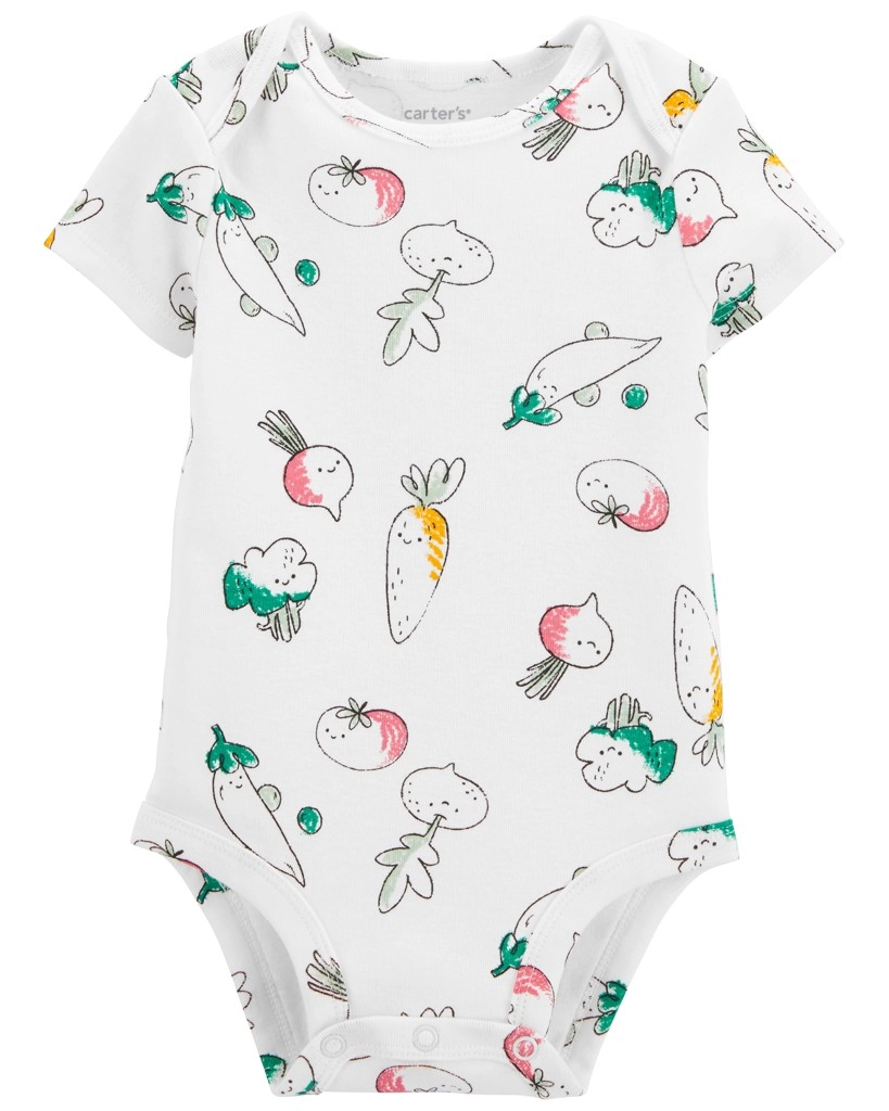 E-shop CARTER'S Body krátky rukáv Ivory Vegetables dievča