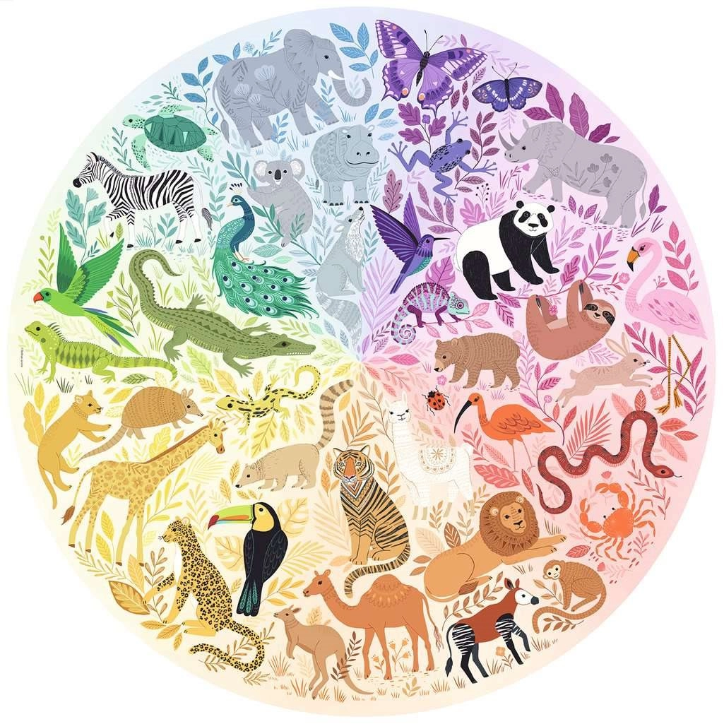 E-shop RAVENSBURGER Okrúhle puzzle Farebný kruh: Zvieratá 500 dielikov