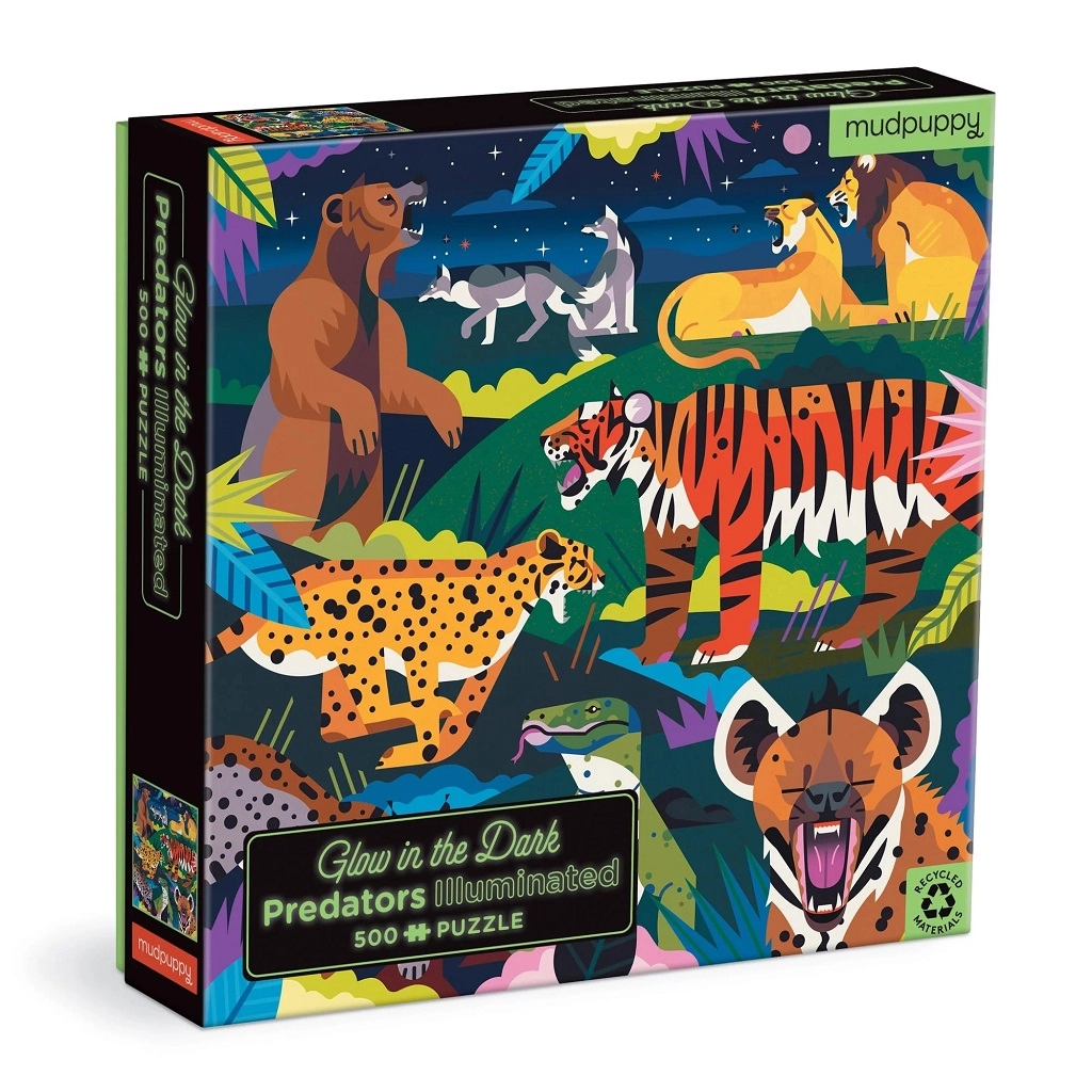 E-shop Mudpuppy puzzle predátori – svieti v tme, 500 dielikov