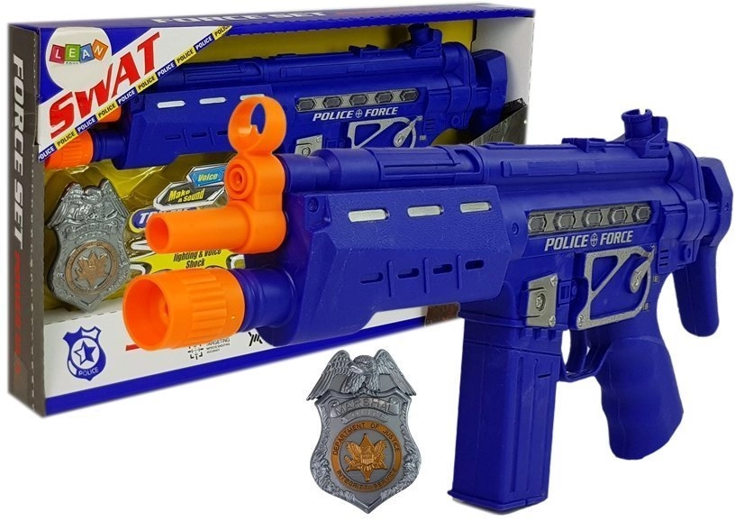 E-shop Lean Toys policajný set so zvukmi a svetlami modrá