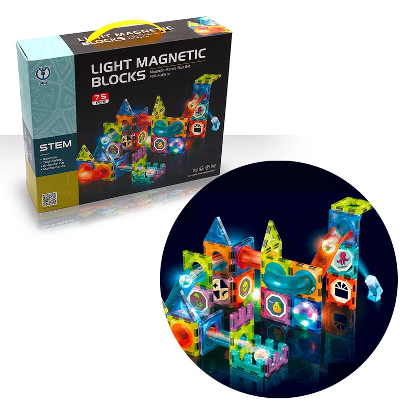 Magnetická svietiaca guľôčková dráha 75 ks