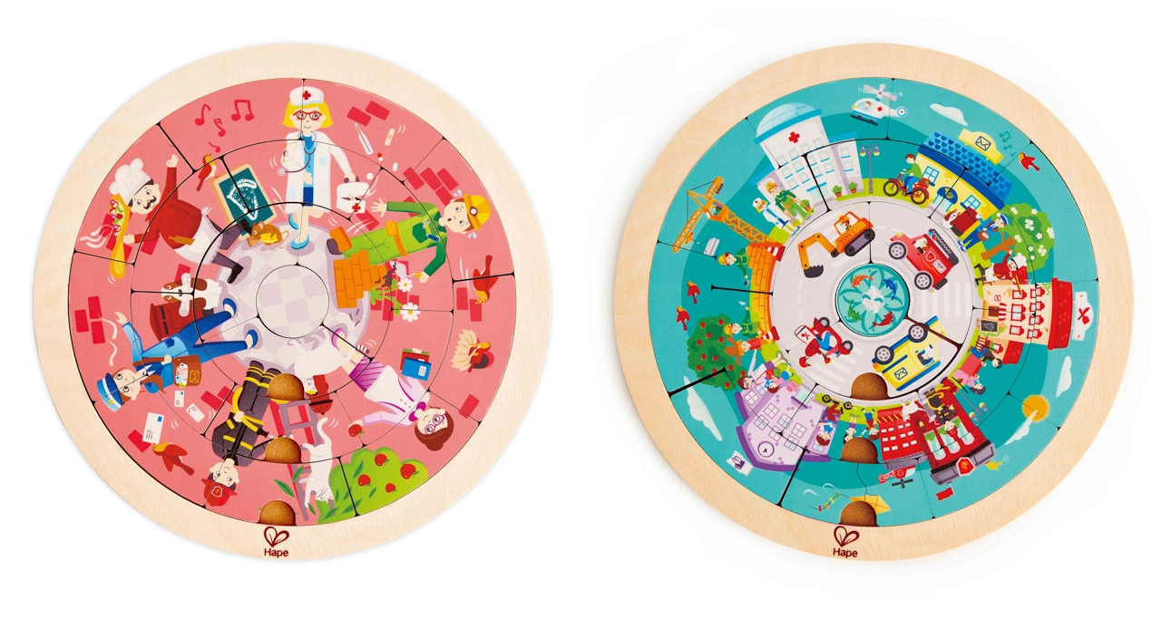 E-shop Hape vkladacie puzzle okrúhle Povolania