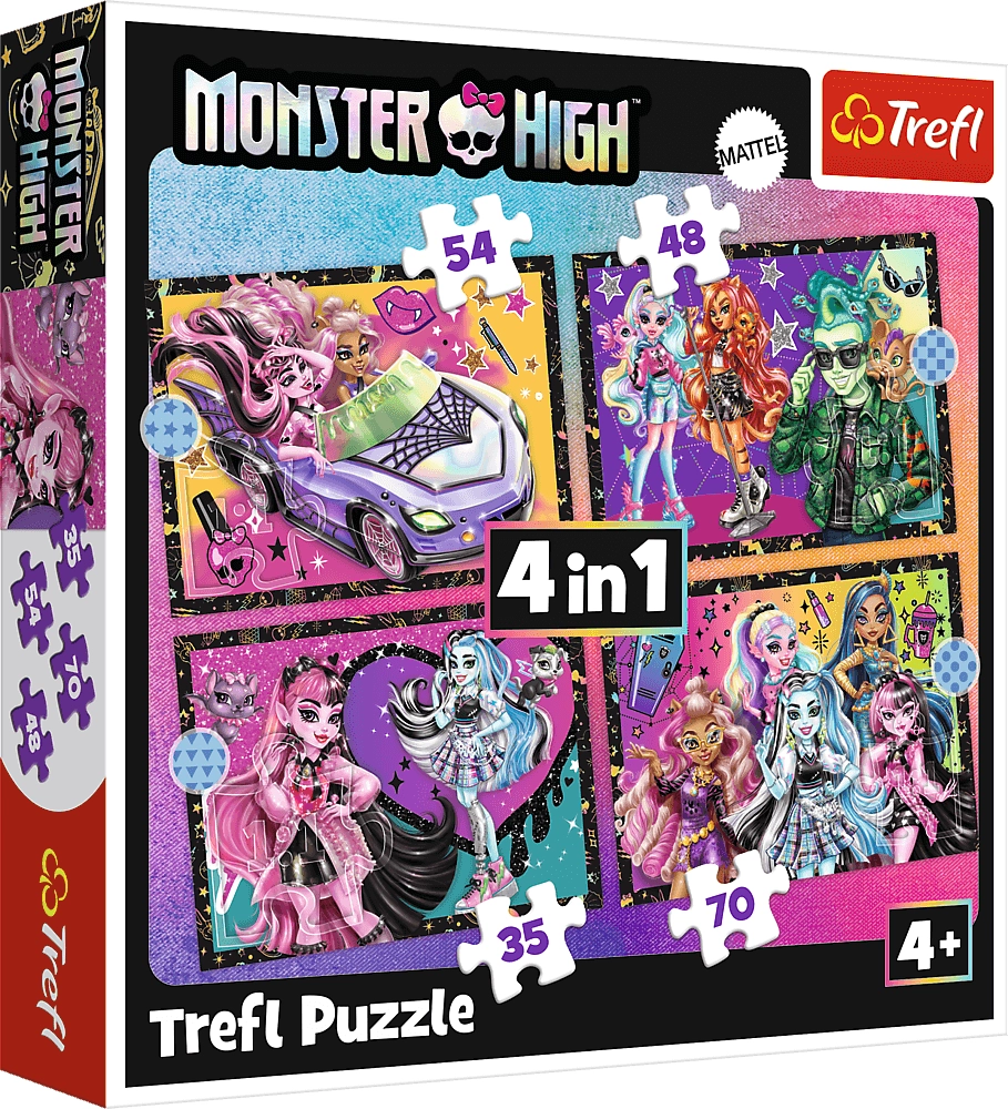 TREFL Monster High Elektrizující den 4v1 35,48,54,70 dielov