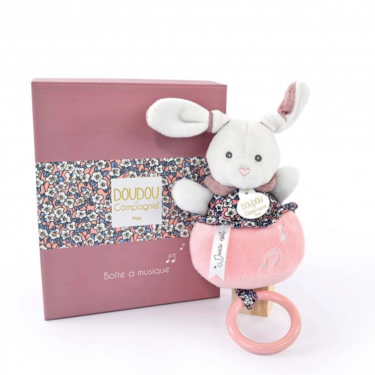 E-shop Doudou Doudou et Compagnie Paris králik hrajúci melódiu ružový 20 cm