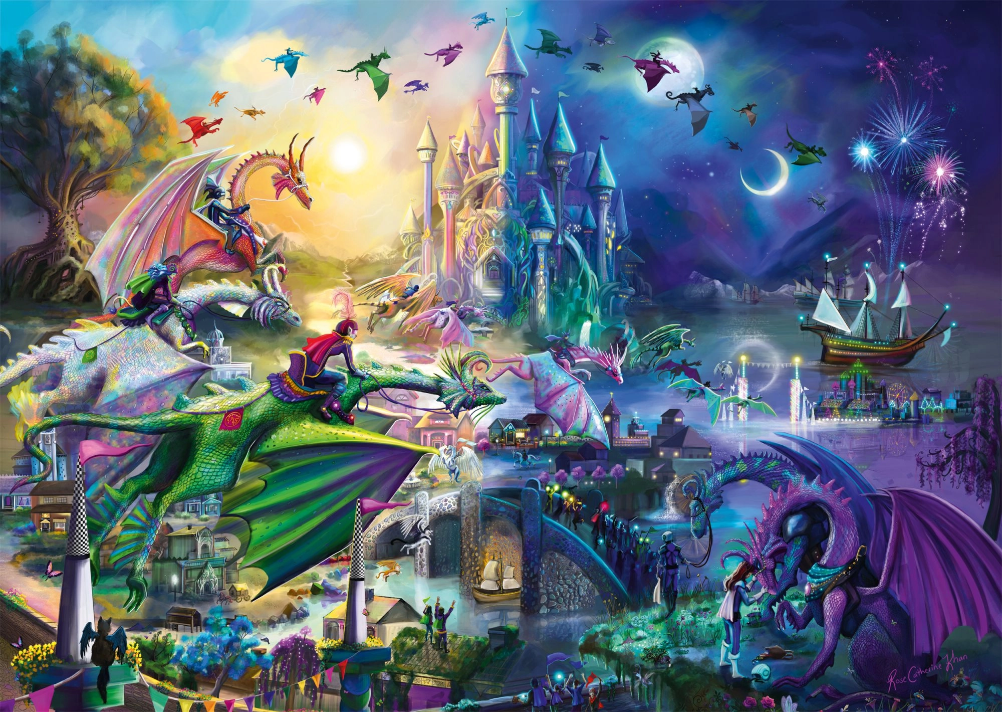 Nočná Dračia Súťaž Puzzle 1000 Dielov