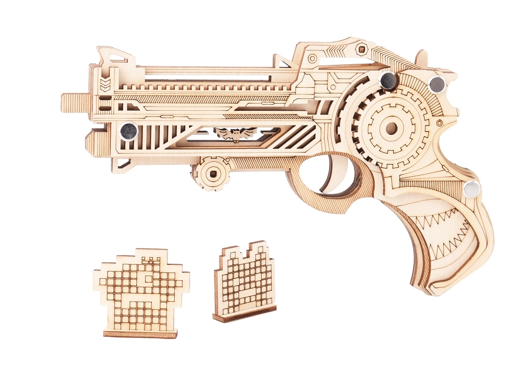 E-shop Drevené 3D puzzle Zbraň na gumičky Virbius