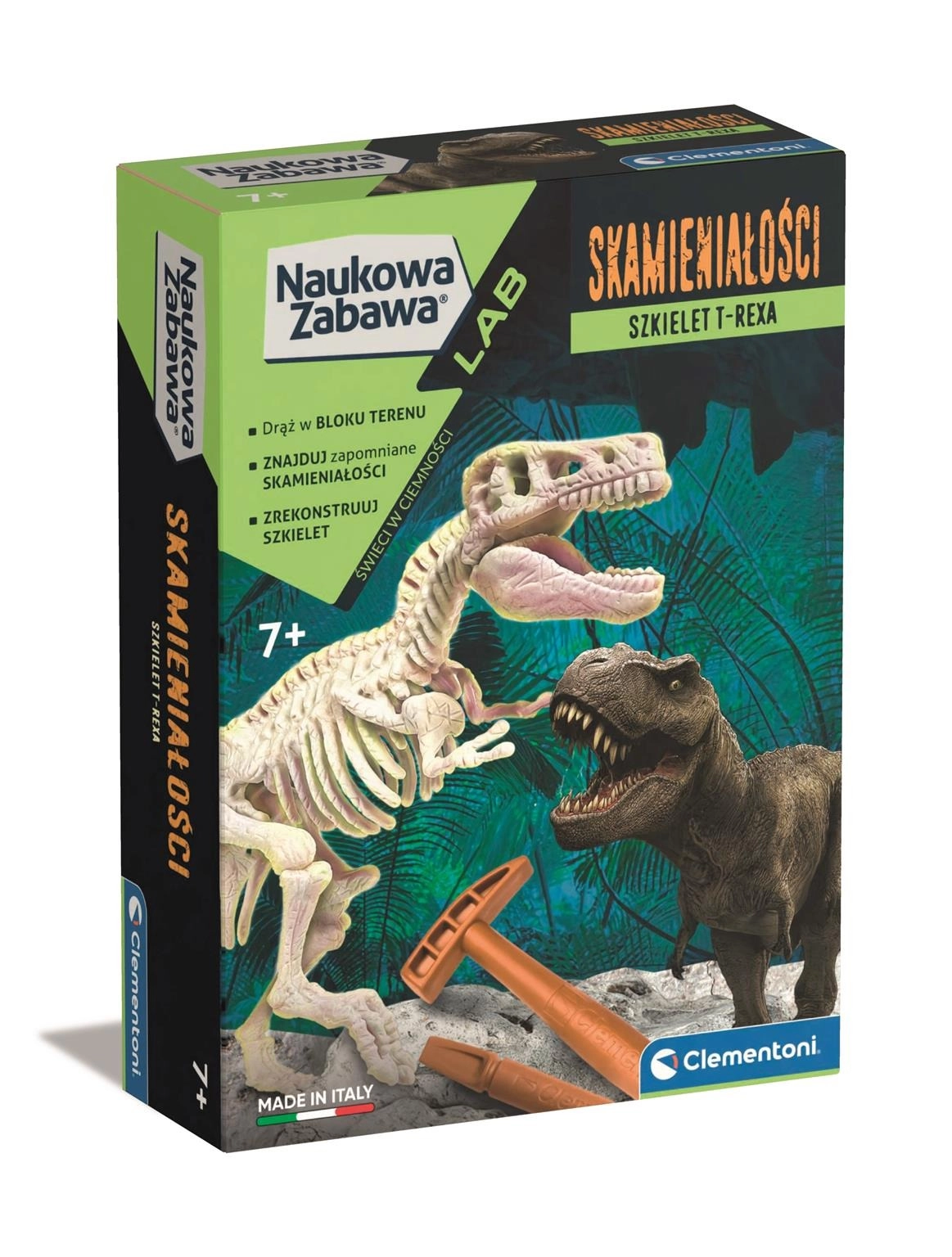E-shop Clementoni Kreatívna sada fosílie T Rex Fluo 50858 CLM
