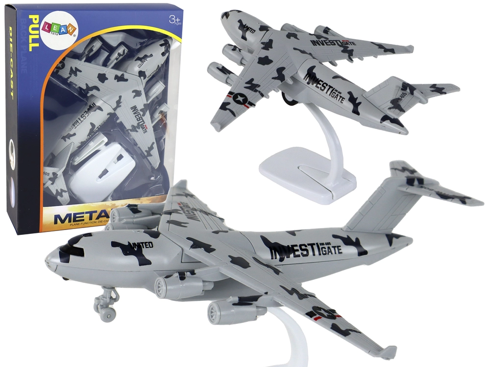 E-shop HW Lean Toys Vojenská šedá Camo UNITED figúrka lietadla-605