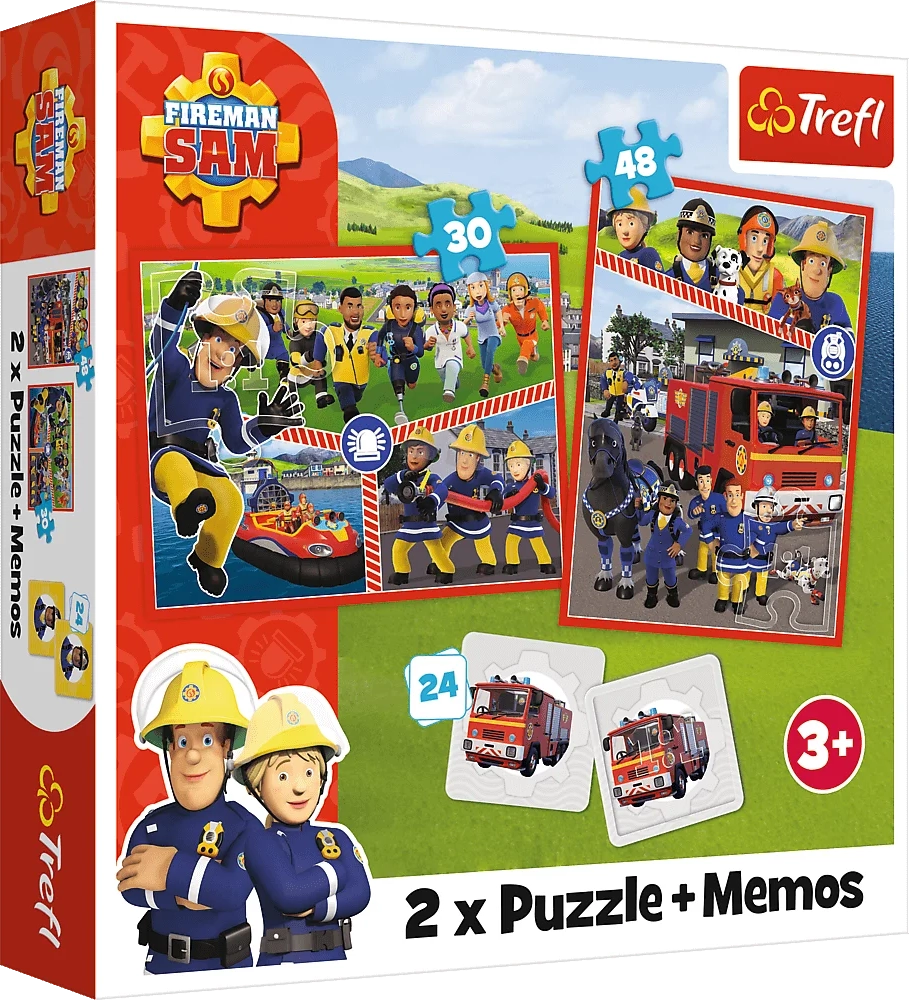 E-shop Trefl Sada 3v1 Požiarnik Sam 2x + pexeso