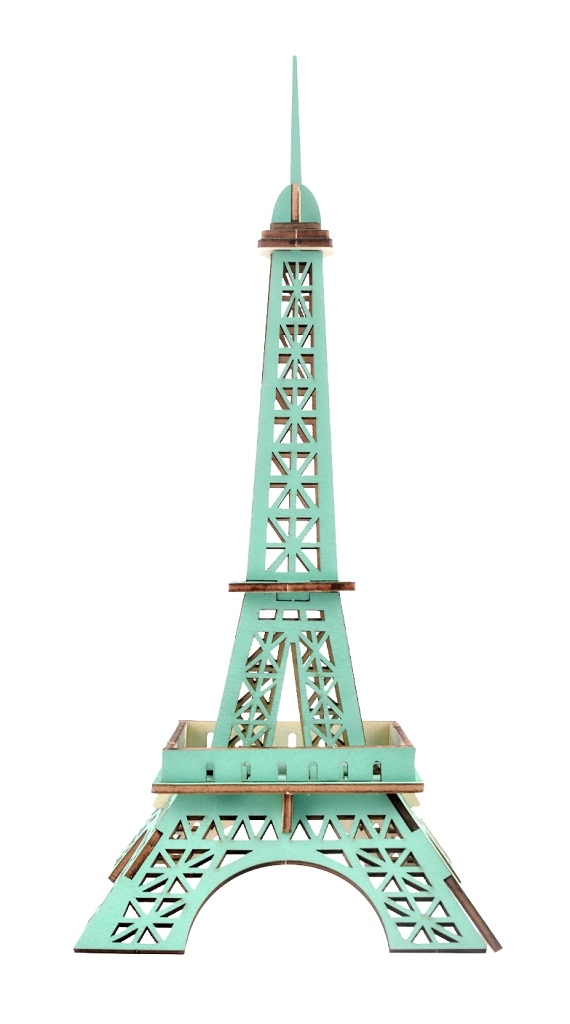 E-shop Drevené 3D puzzle Eiffelova veža tyrkysová