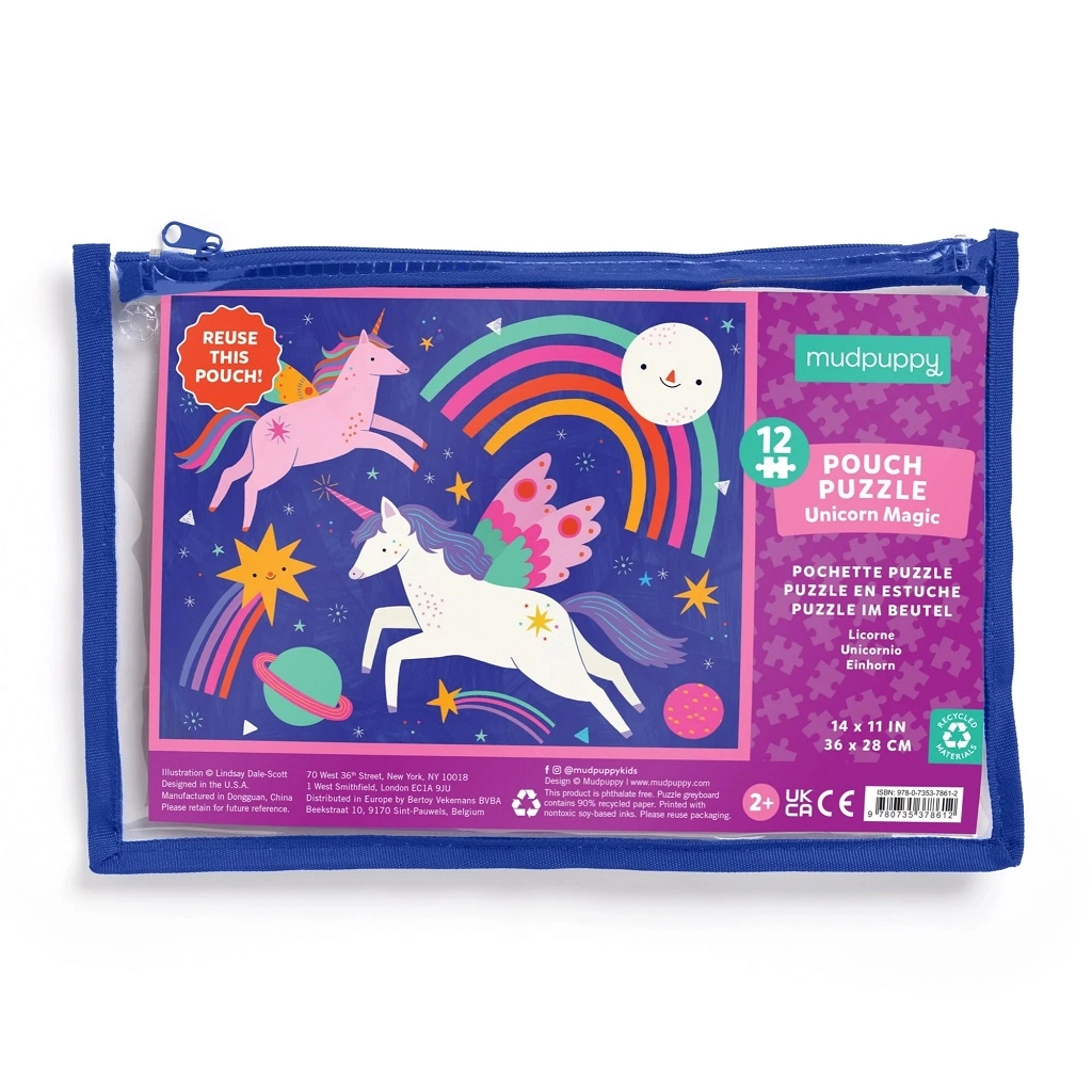 E-shop Mudpuppy Puzlle Jednorožec Magic v taštičce 12 dielov