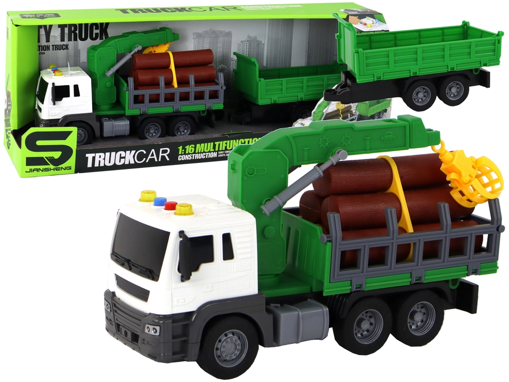E-shop Lean Toys Nákladné auto s drevom na trecí pohon 1:16