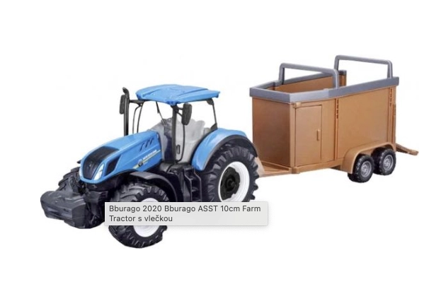 E-shop Bburago Farm traktor New Holland s vlečkou na skot 1:50
