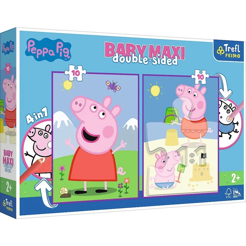E-shop Trefl Obojstranné Prasiatko Peppa Dobrý deň BABY MAXI 2x10 dielov