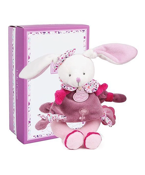 E-shop Doudou Plyšová hrkálka zajačik 19 cm