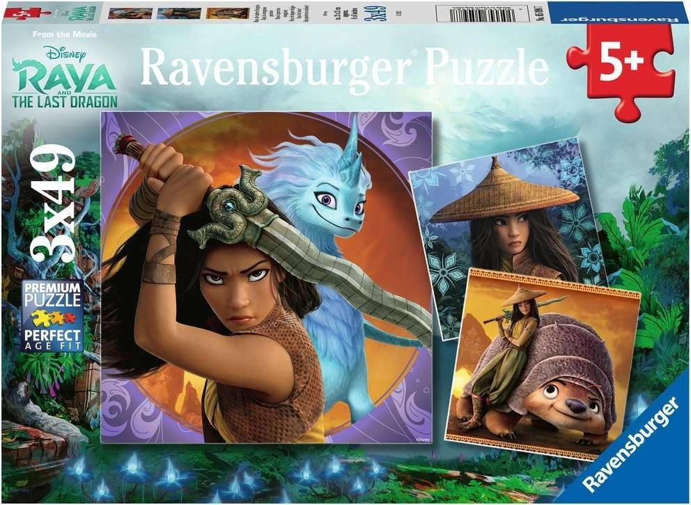 E-shop Puzzle RAVENSBURGER Raya a drak 3×49 dielikov