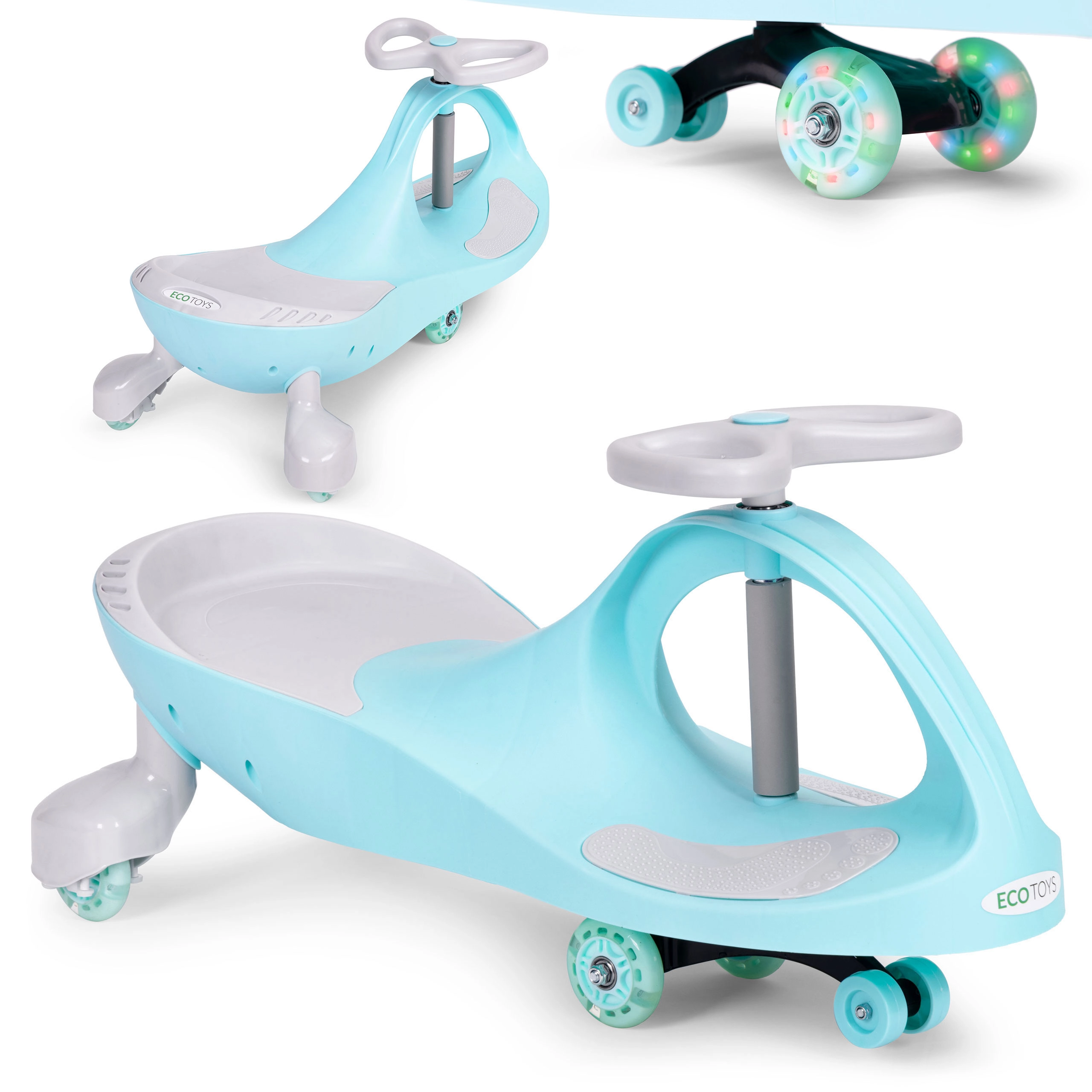 E-shop Odrážadlo wiggle car s LED kolieskami modré ECOTOYS