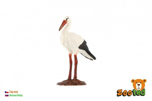zooted Bocian biely plastový 9cm
