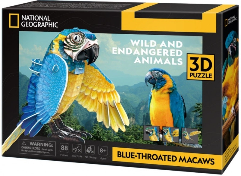 E-shop Cubic Fun 3D puzzle Safírový papoušek 88 ks