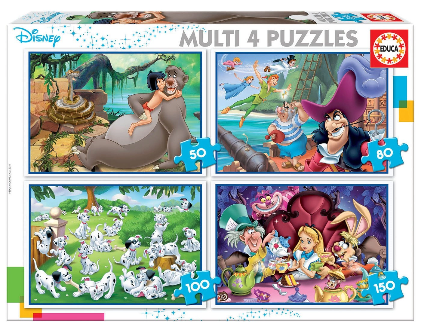 E-shop Educa Disney pohádky 4v1 50,80,100,150 dielov