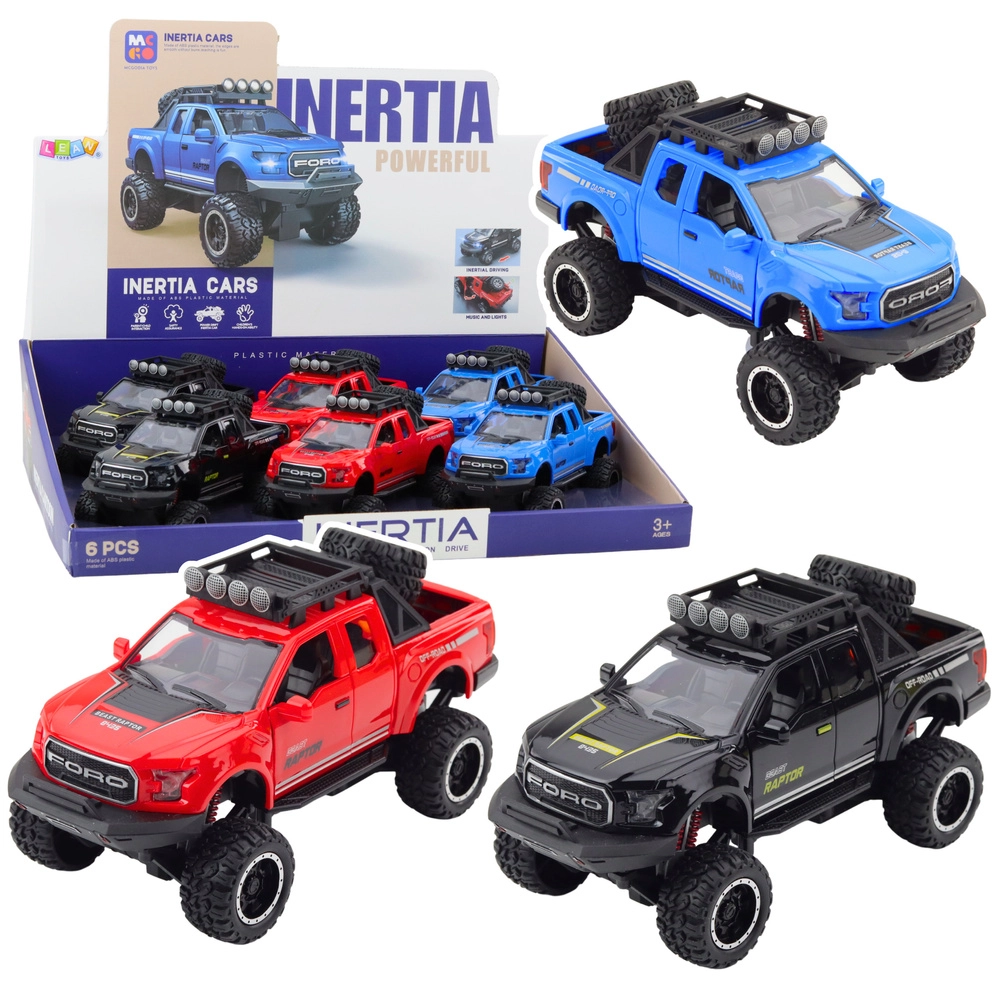 Terénne auto Raptor s otvárateľnými dverami, pohonom, svetlami a zvukmi