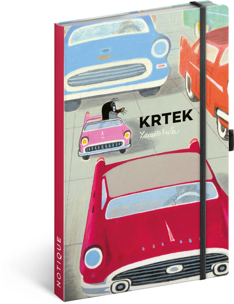 E-shop Baagl Notes Krtek a autíčko linkovaný 13 × 21 cm