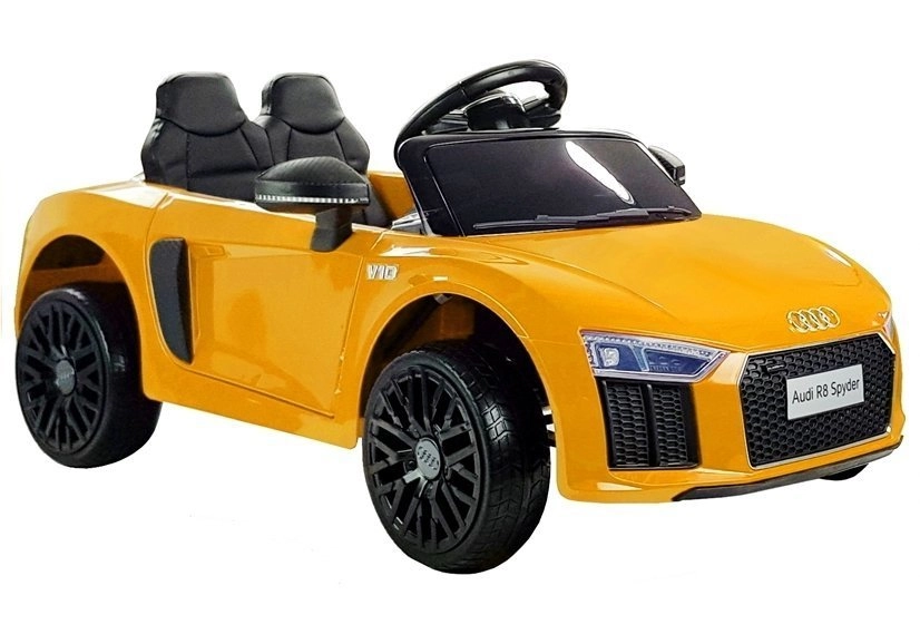 E-shop Ramiz elektrické autíčko Audi R8 Spyder nelakovaná 2x45W 2x6V45Ah žltá