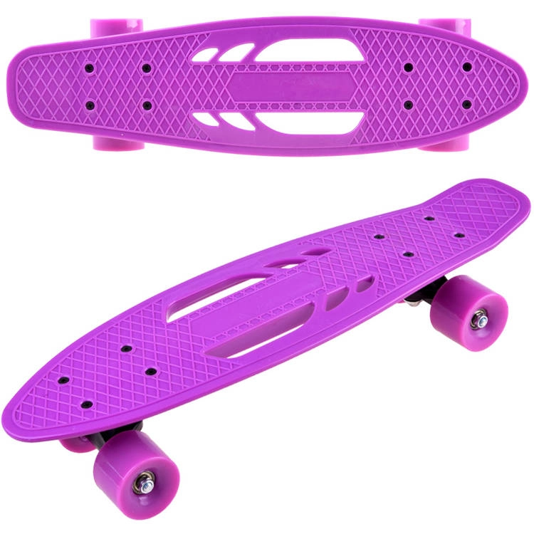 E-shop Detský penny skateboard s úchopovými výrezmi do 50 kg – Fialová