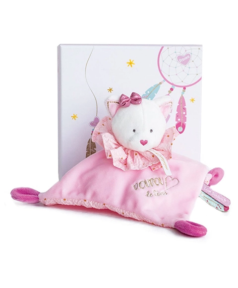 E-shop Doudou Doudou et Compagnie Paris Gift podložka na spanie ružová mačka 20 cm