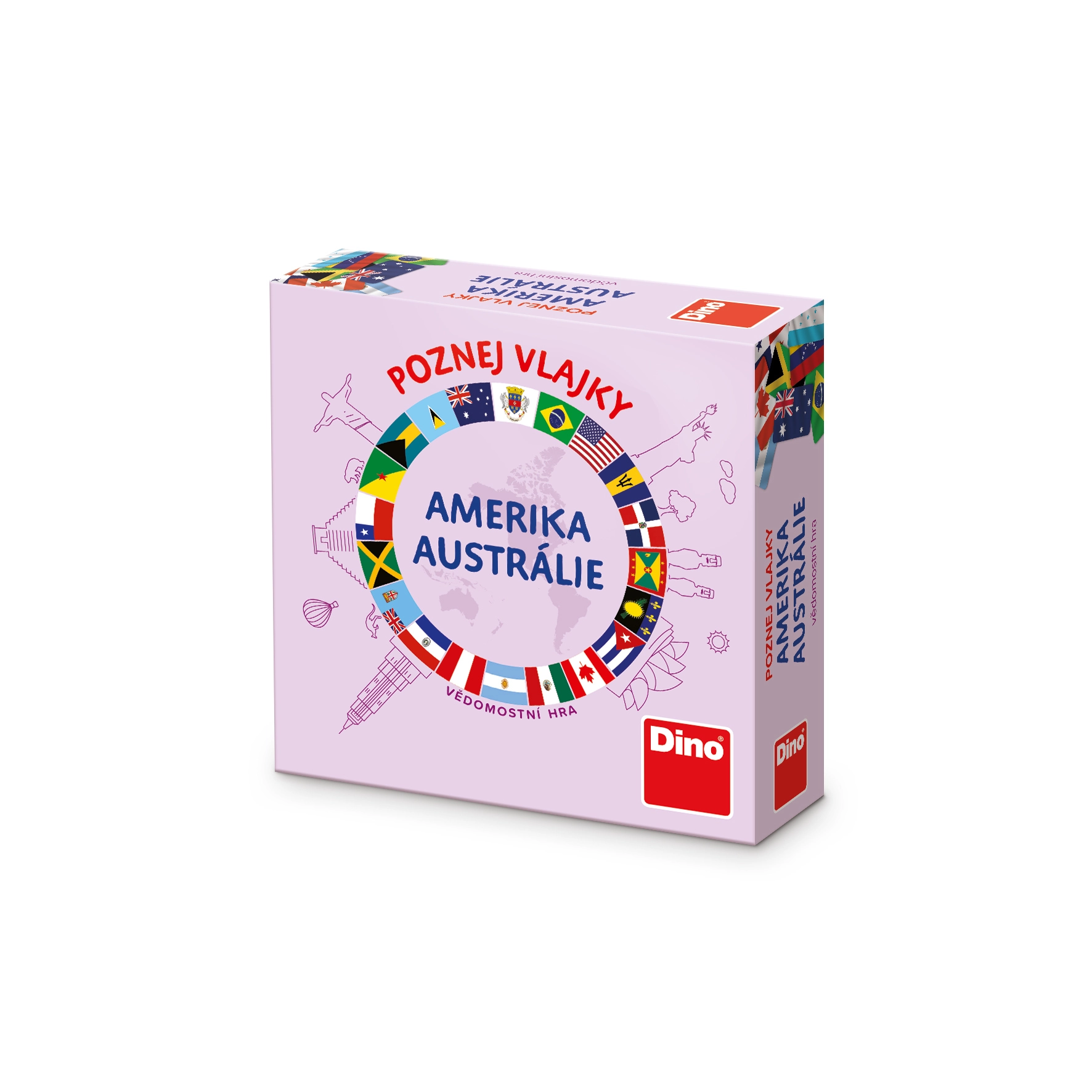 Dino Cestovná hra Spoznaj vlajky - Amerika a Austrália