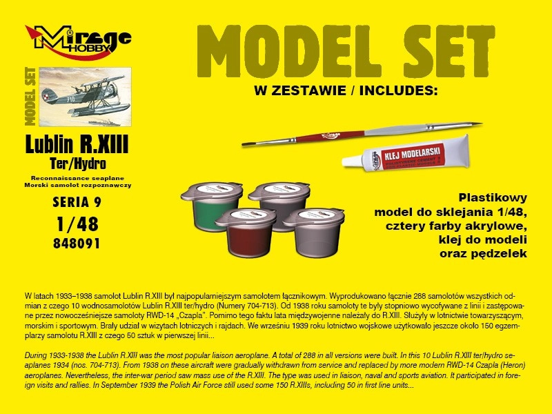 E-shop Lublin r.xiii ter/hydro poľský námorný prieskumný hydroplán 1:48 stavebnica
