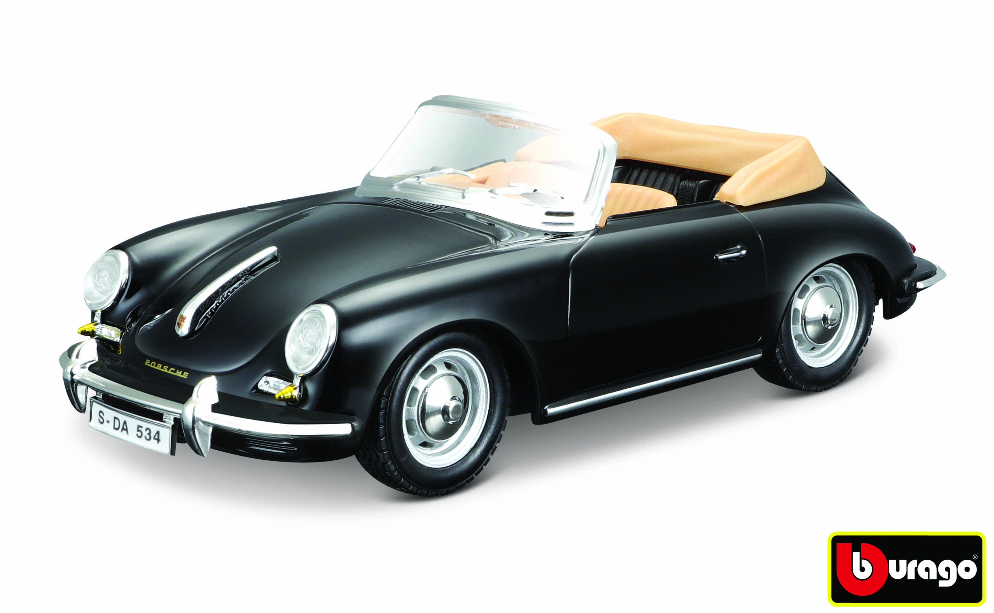 E-shop Bburago Porsche 356 B Cabriolet čierna 1:24