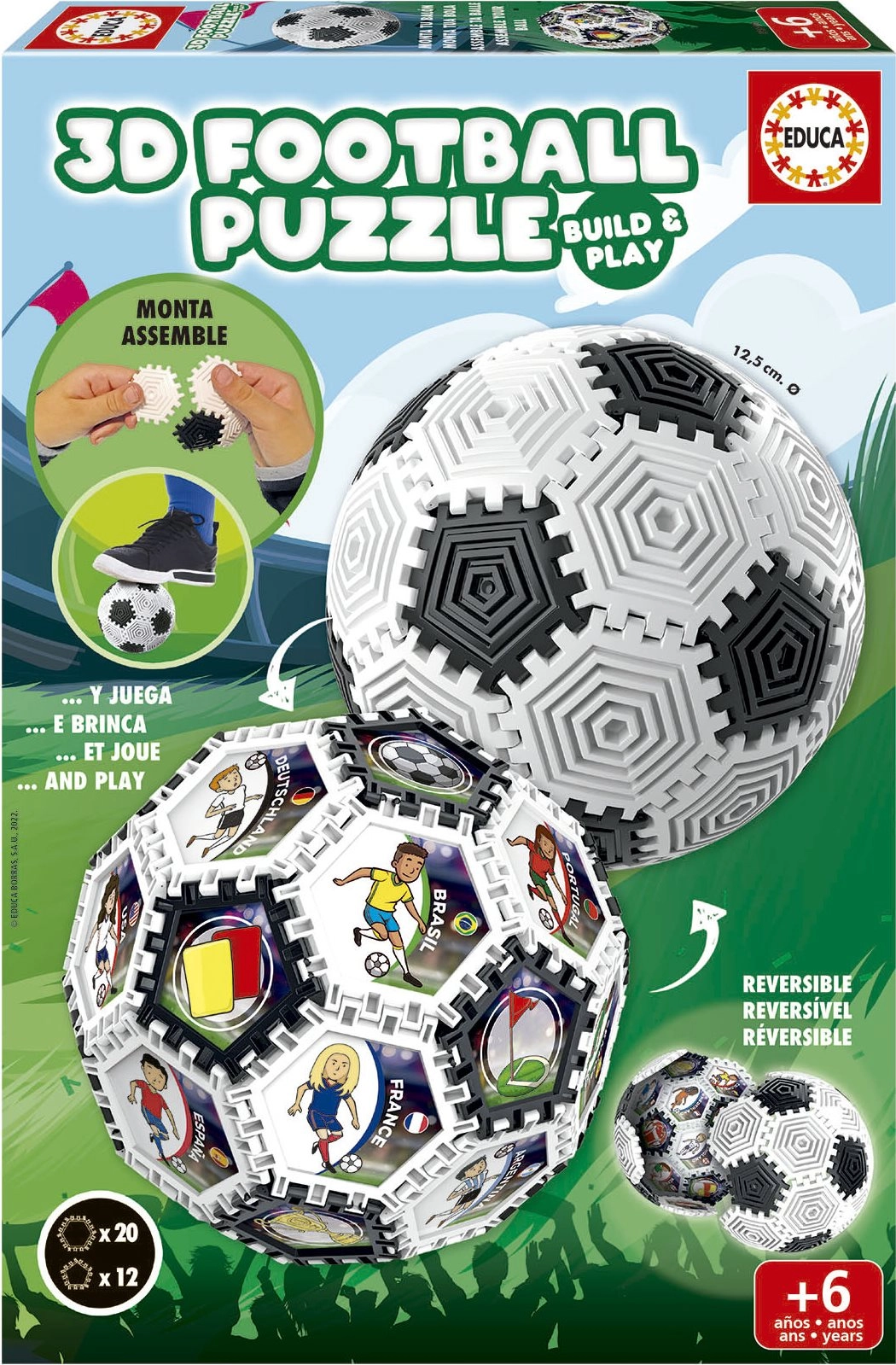 E-shop EDUCA 3D Puzzle Build&Play: Futbalová lopta 32 ks