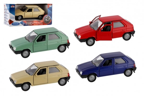 E-shop Welly Auto Škoda Favorit kov/plast 11cm na volný chod 4 barvy 1:34