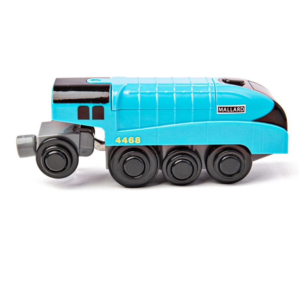 E-shop Bigjigs Elektrická lokomotiva Mallard modrá